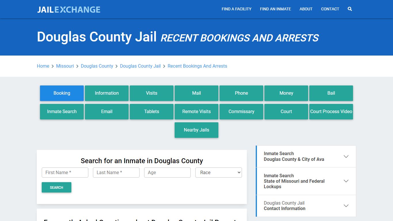 Douglas County Jail MO Recent Arrests and Bookings - Jail Exchange