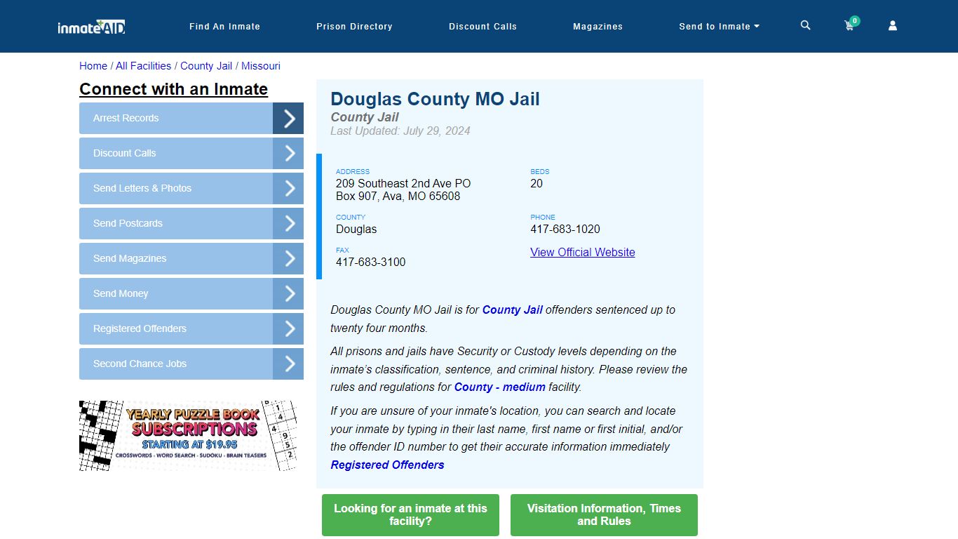 Douglas County MO Jail - Inmate Locator